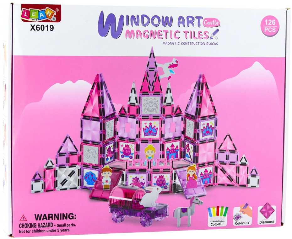 Lean Toys Magnetinis konstruktorius 126 detalių su vitražo blokais