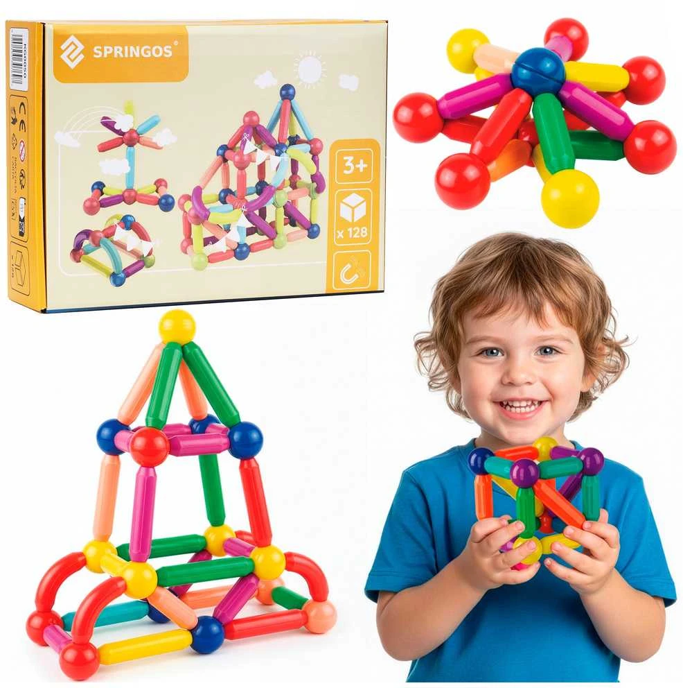Springos Magnetinis konstruktorius 128 dalių