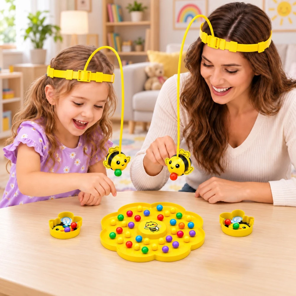 Lean Toys Magnetinis vikrumo žaidimas „Bitės“, 2 žaidėjams