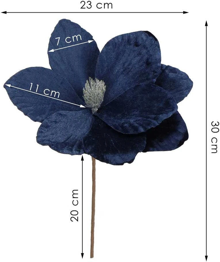 Magnolijos gėlė Springos 23 cm tamsiai mėlyna