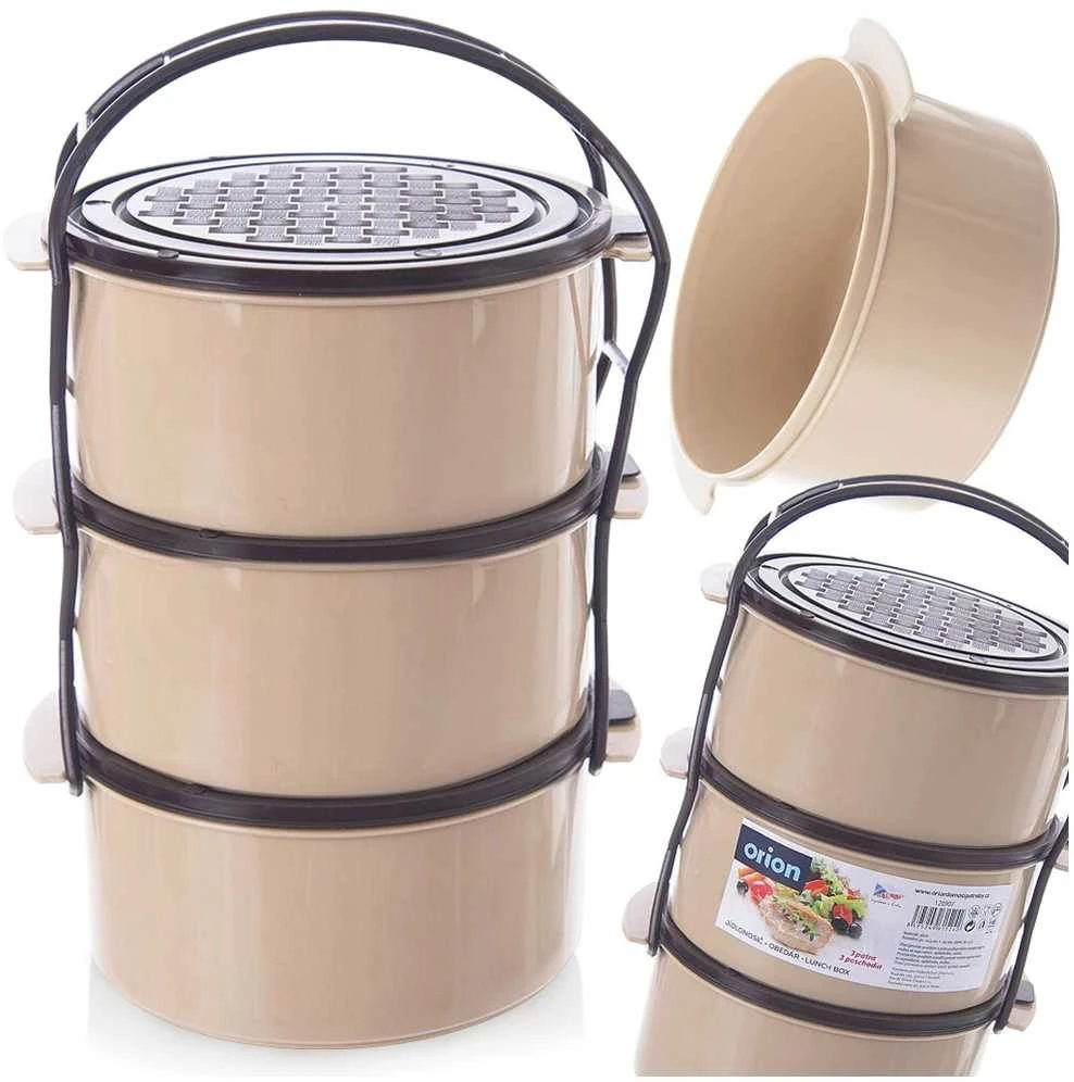 Orion Pietų dėžutė 3 aukštų 4,5 l, plastikinė