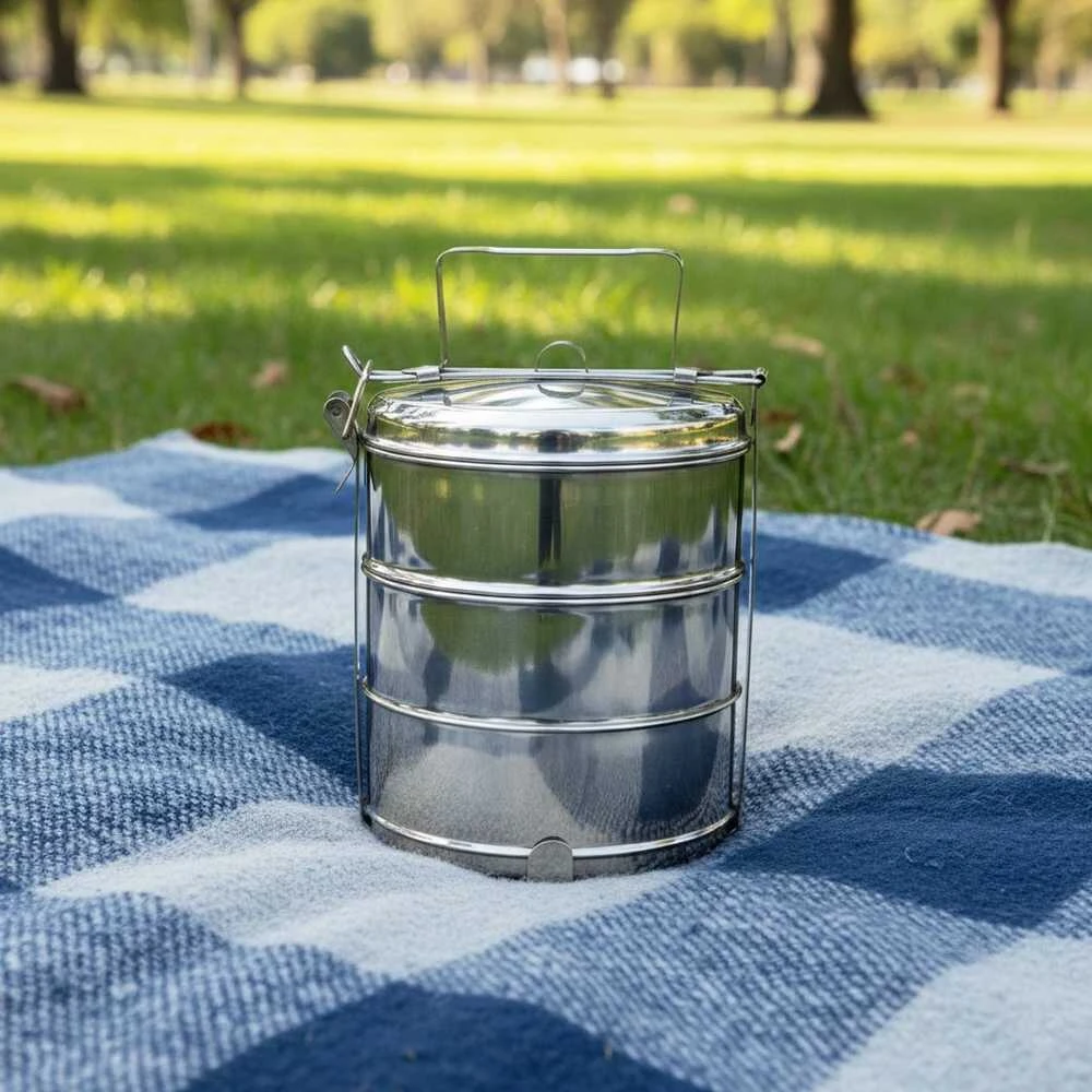 Orion Pietų dėžutė plieninė 3 aukštų 3x1 l