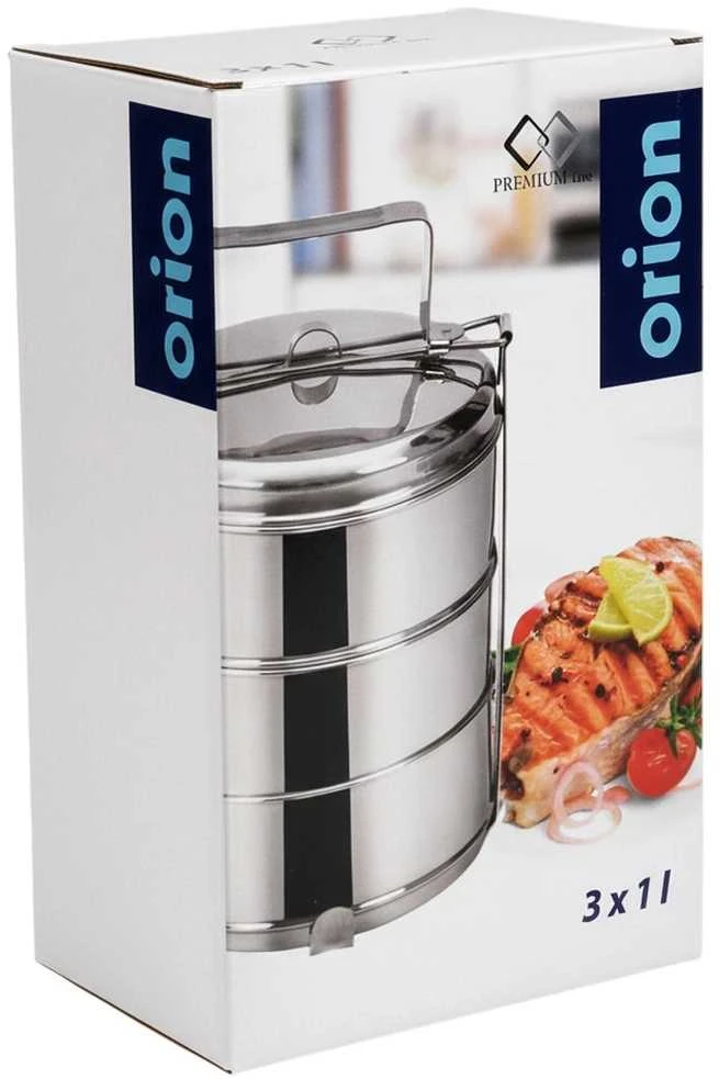 Orion Pietų dėžutė plieninė 3 aukštų 3x1 l