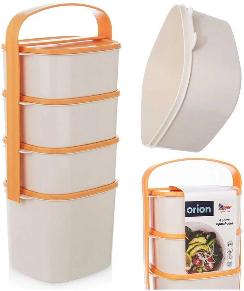 Orion Pietų Dėžutė Plastikinė 4 Lygių 2l, 3x1,15 l