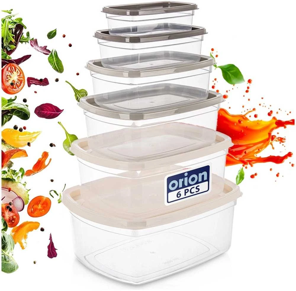 Excellent Houseware Orion Maisto konteineriai 6 vnt - Universalių dydžių laikymo indai