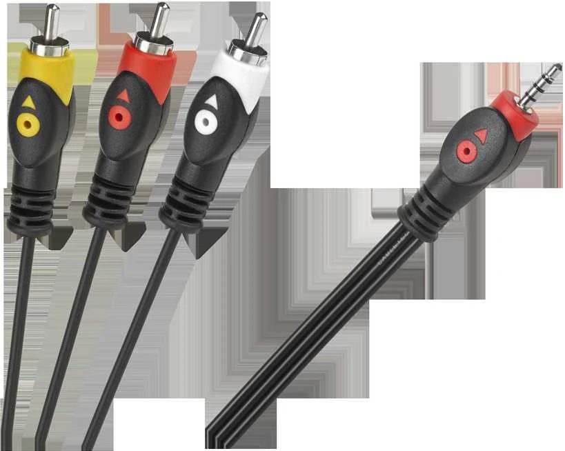 Oem 3.5 mm 4 polių kištukų kabelis 3x RCA 1.5m