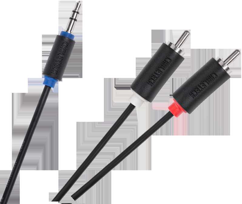 Cabletech kabelis 3.5 AUX - 2xRCA 1m
