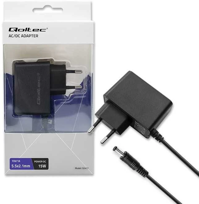 Qoltec 15V 1A adapteris su 5,5x2,1 mm jungtimi