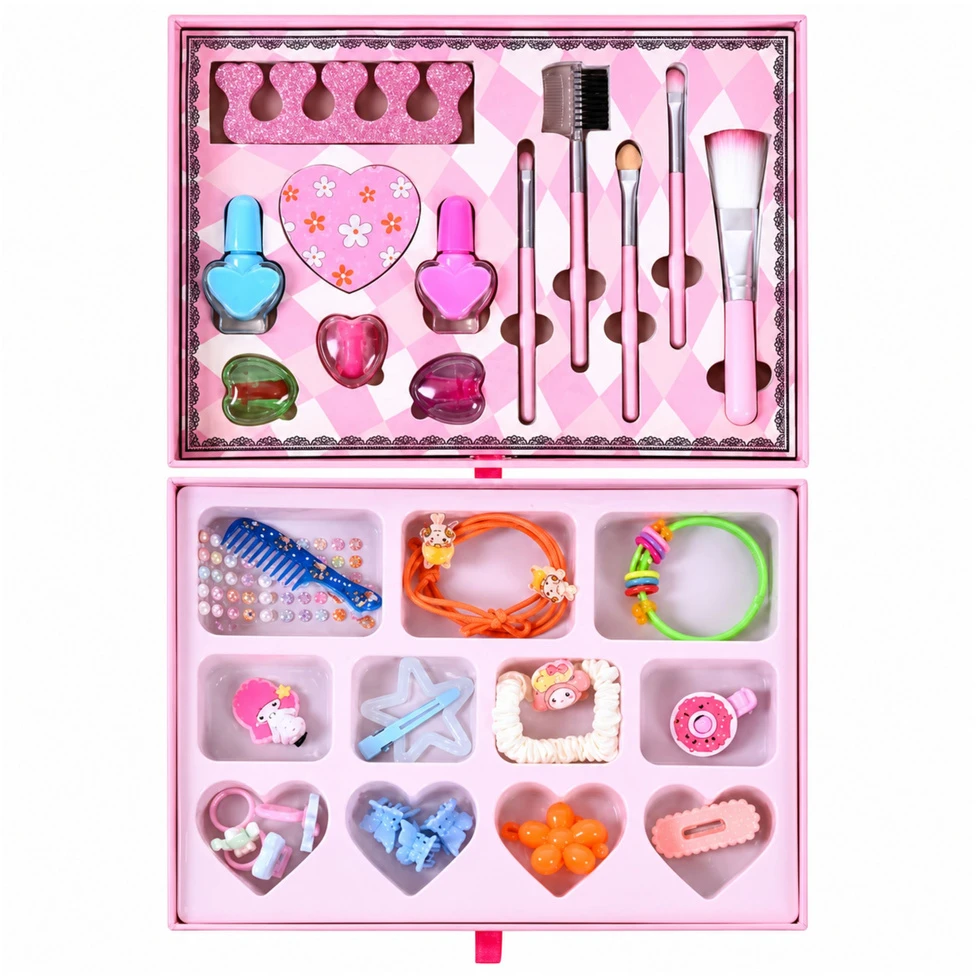Lean Toys Makiažo rinkinys rožinė dėžutė