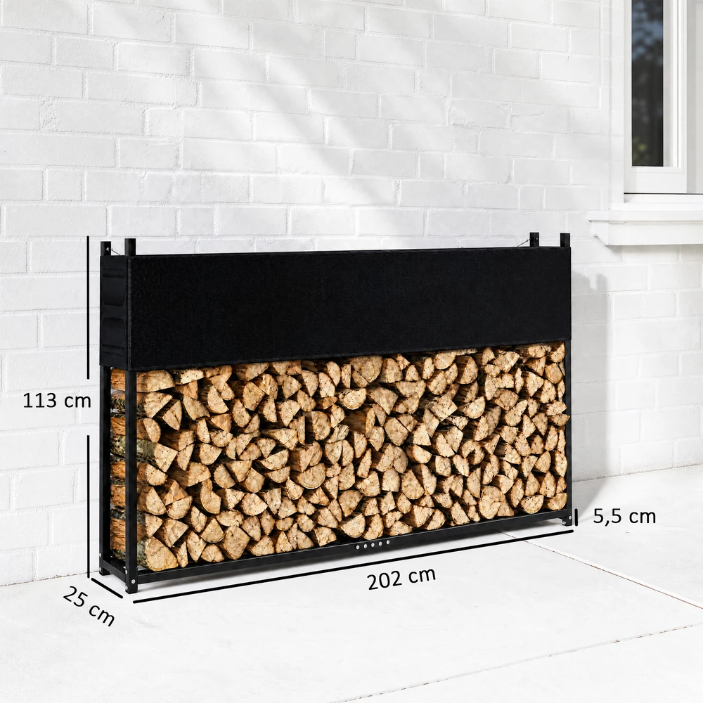 Malkų lentyna su 600D Oxford uždangalu, iki 500 kg, juoda, 202 × 25 × 113 cm