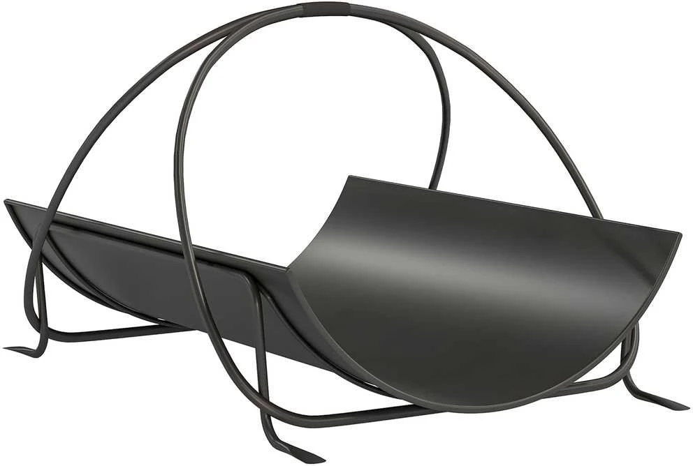 Outsunny malkinė vidaus patalpoms 51 x 38 x 33 cm, geometrinė metalinė malkų lentyna su rankena, juoda