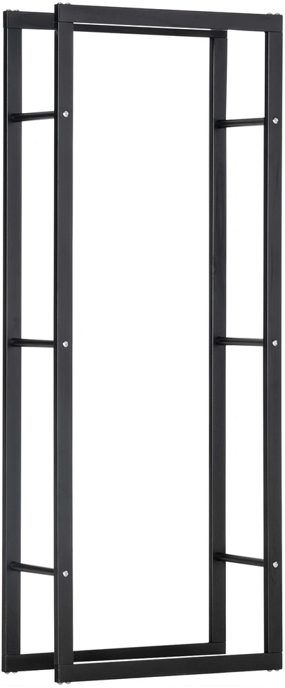 HOMCOM Medinė lentyna Vertikali medinė lentyna 100 kg talpos Metalinė 60 × 25 × 150 cm