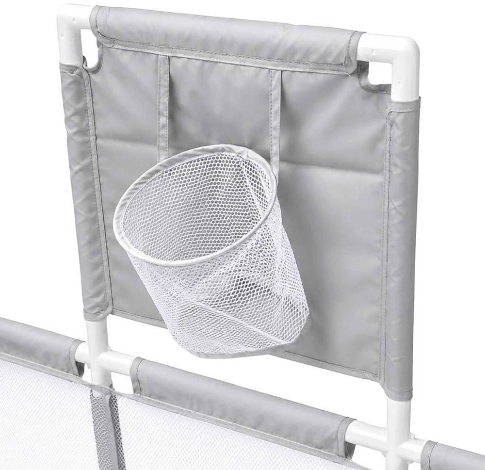 Maniežas su krepšinio lanku ir futbolo vartais, pilkas ir baltas, 230 × 118 × 102 cm