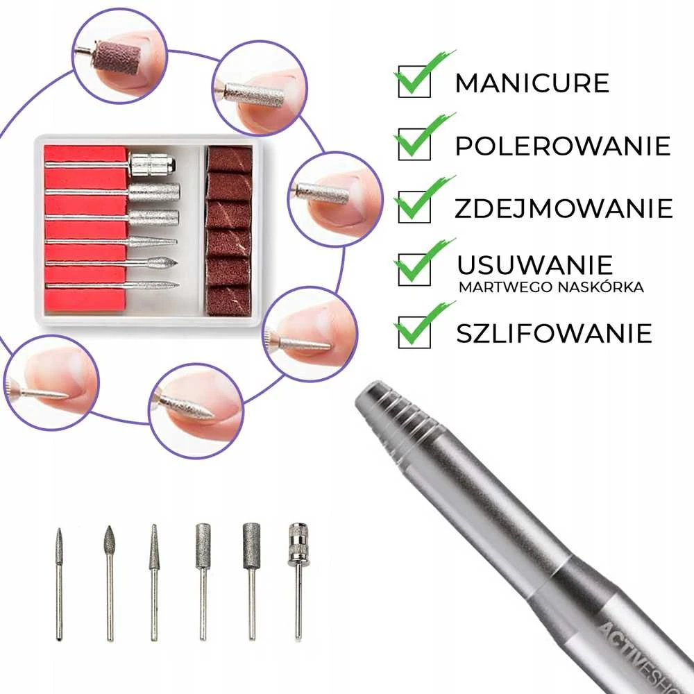 Activeshop Manikiūro rinkinys, poliruoklis Mini Pro 203