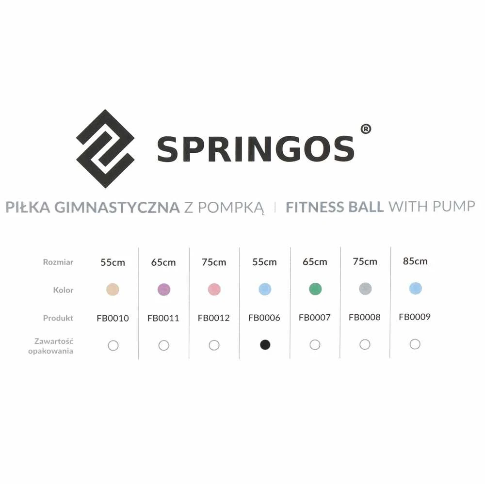 Gimnastikos kamuolys SPRINGOS 55cm Mėlynas