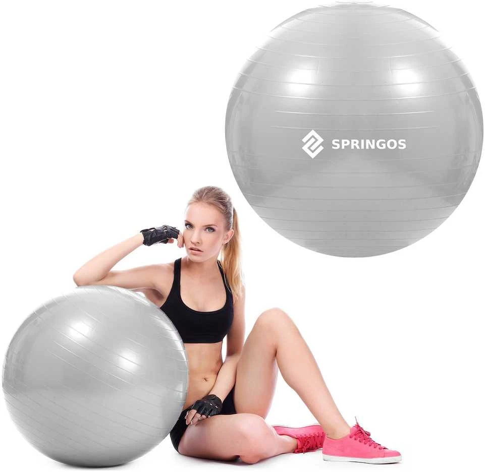 Gimnastikos kamuolys SPRINGOS 75cm Pilkas