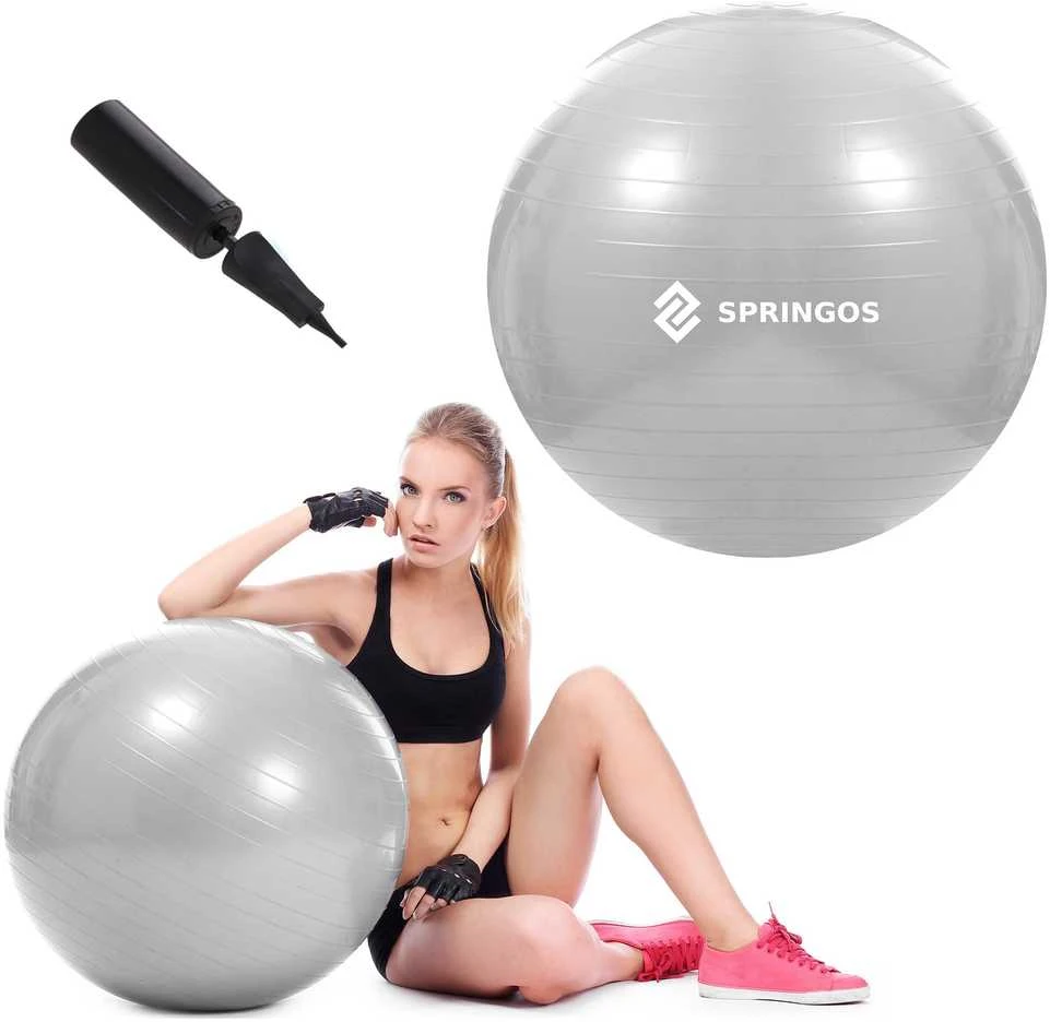 Gimnastikos kamuolys SPRINGOS 75cm Pilkas