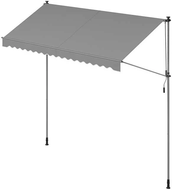 Songmics Tentas su rankine alkūne 350 x 120 cm pilkos spalvos