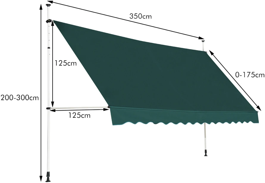 Markizė 350 cm žalia