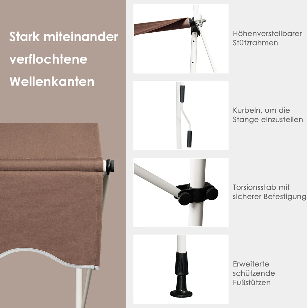 Markizė 400 cm ruda