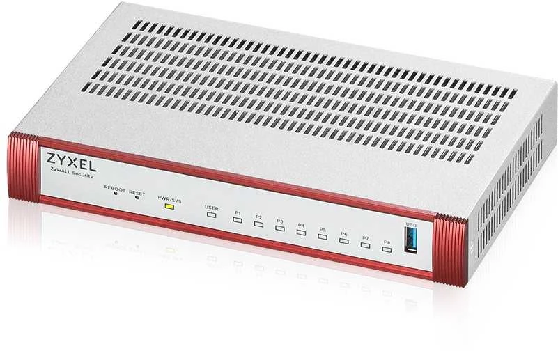 Maršrutizatorius ZYXEL USG FLEX 100 H, 8 GIGABIT USER-DEFINABLE PORTS, 1*USB WITH 1 YR GOLD SECURITY PACK (5Y WARRANTY)