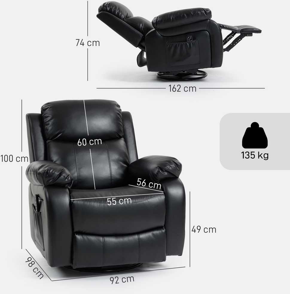 Masažinis fotelis 2L x 98B x 100H cm