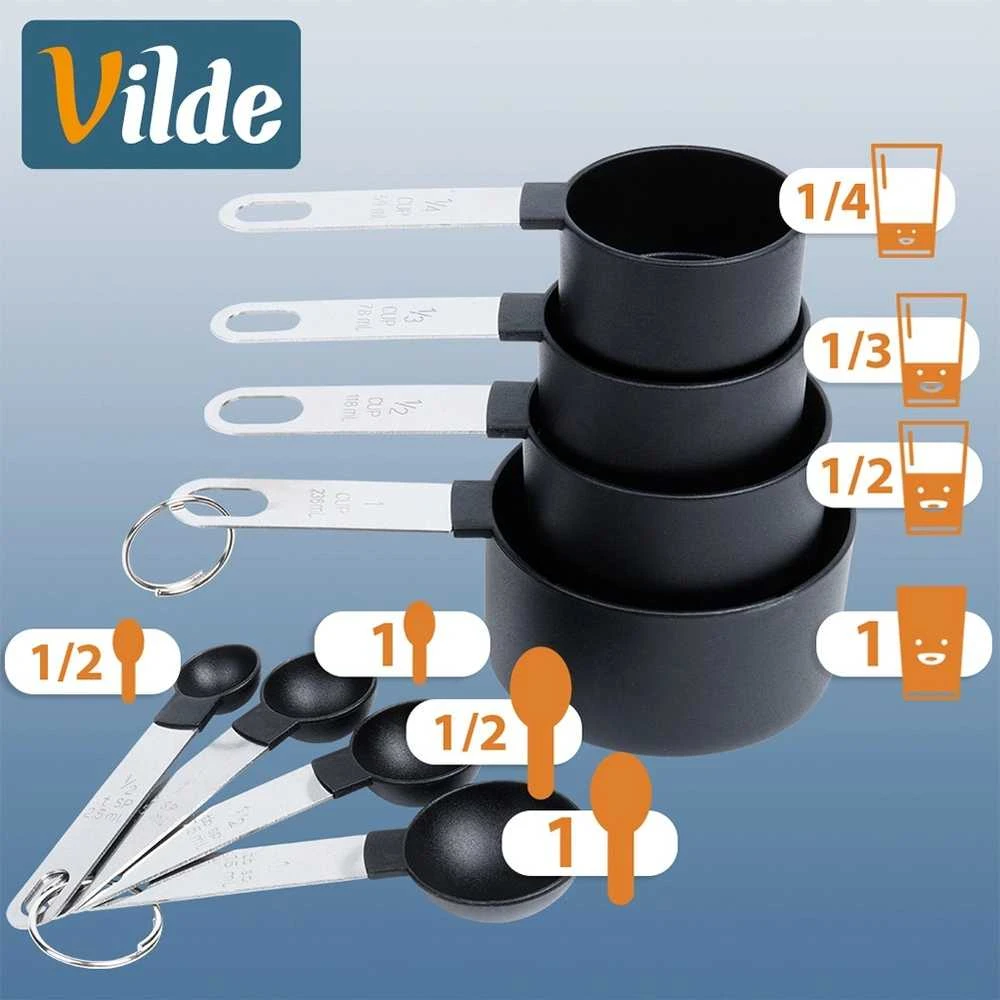 Virtuvinės svarstyklės Excellent Houseware Matavimo šaukšteliai ir puodeliai 8 vnt