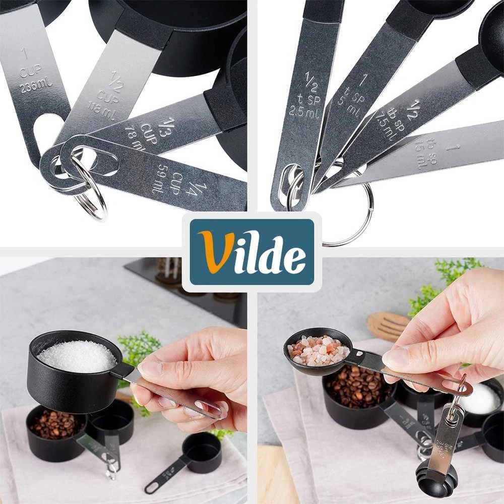 Virtuvinės svarstyklės Excellent Houseware Matavimo šaukšteliai ir puodeliai 8 vnt