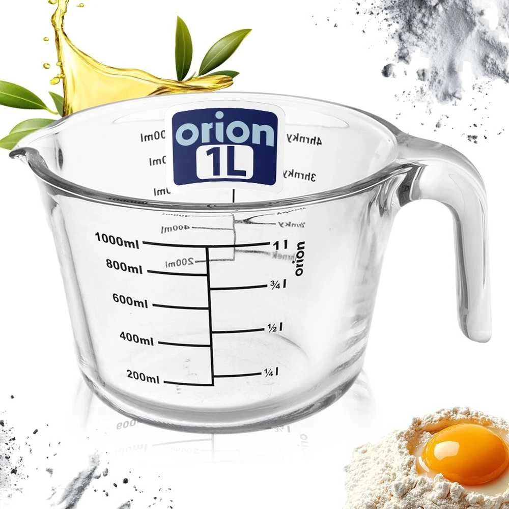 Virtuvinės svarstyklės Excellent Houseware Orion Maatbeker stiklinis 1 l - Matavimo indas