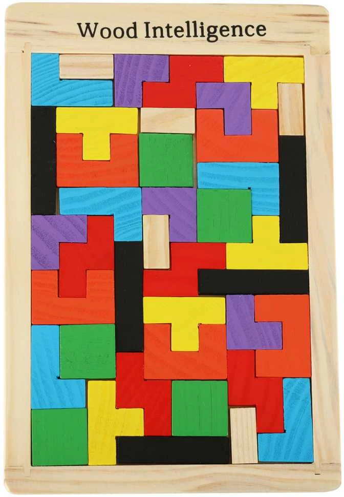 Medinės dėlionės tetris blokai 40el.