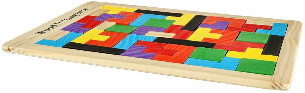 Medinės dėlionės tetris blokai 40el.