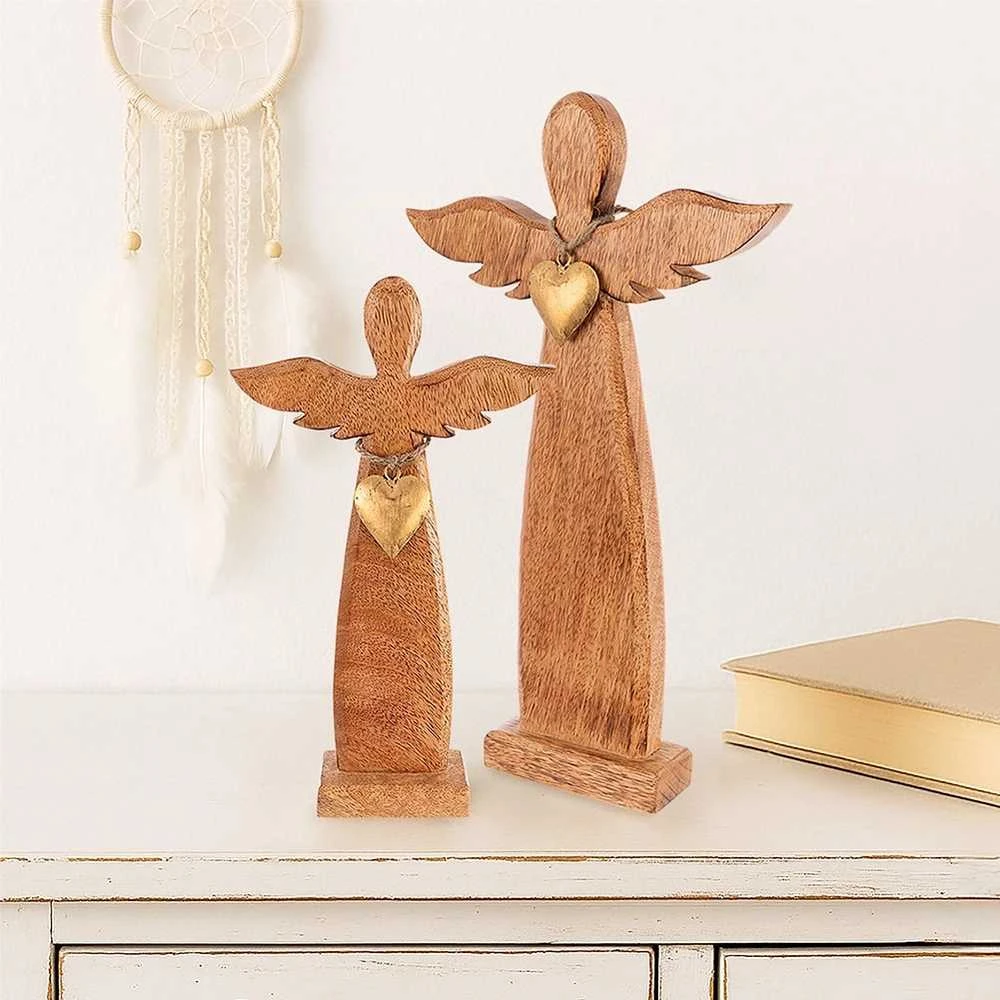 Medinė figūrėlė angelas 42 cm