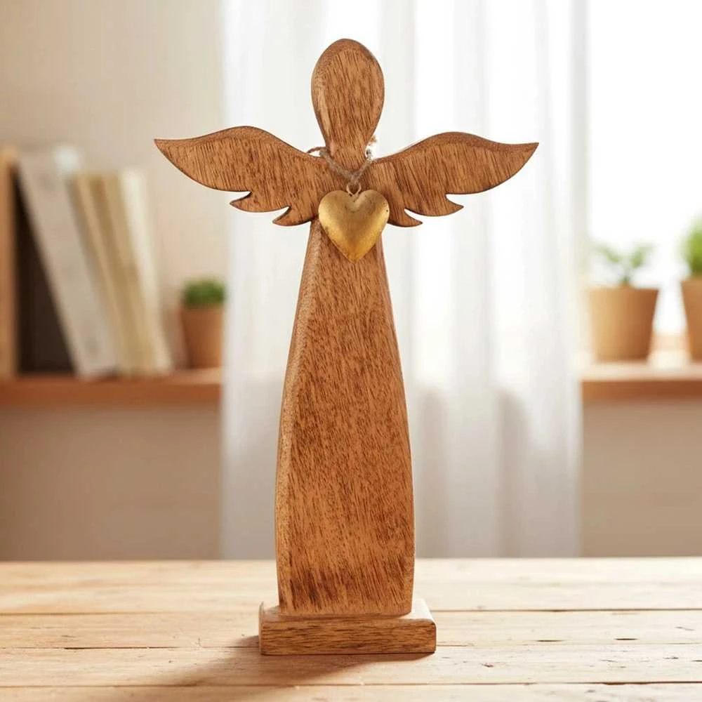 Medinė figūrėlė angelas 42 cm
