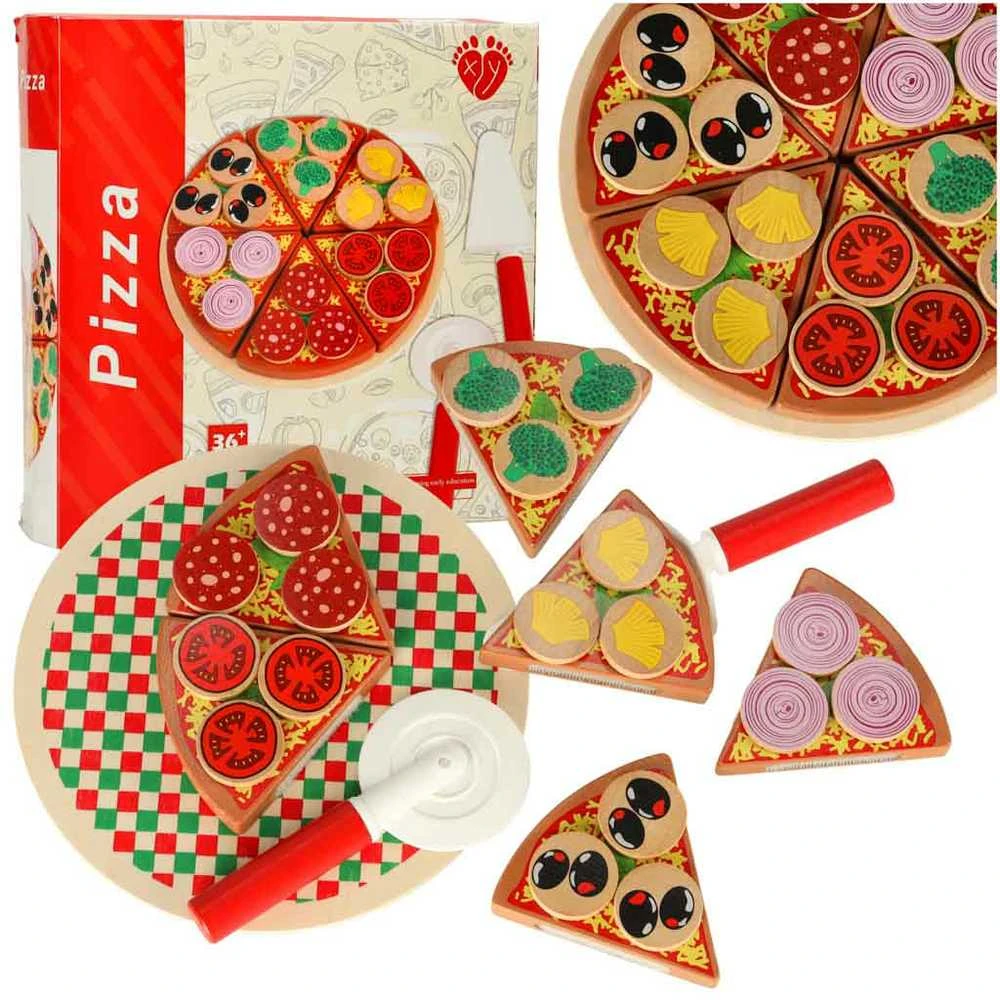 KIK Medinis žaidimų rinkinys Pizza su priedais