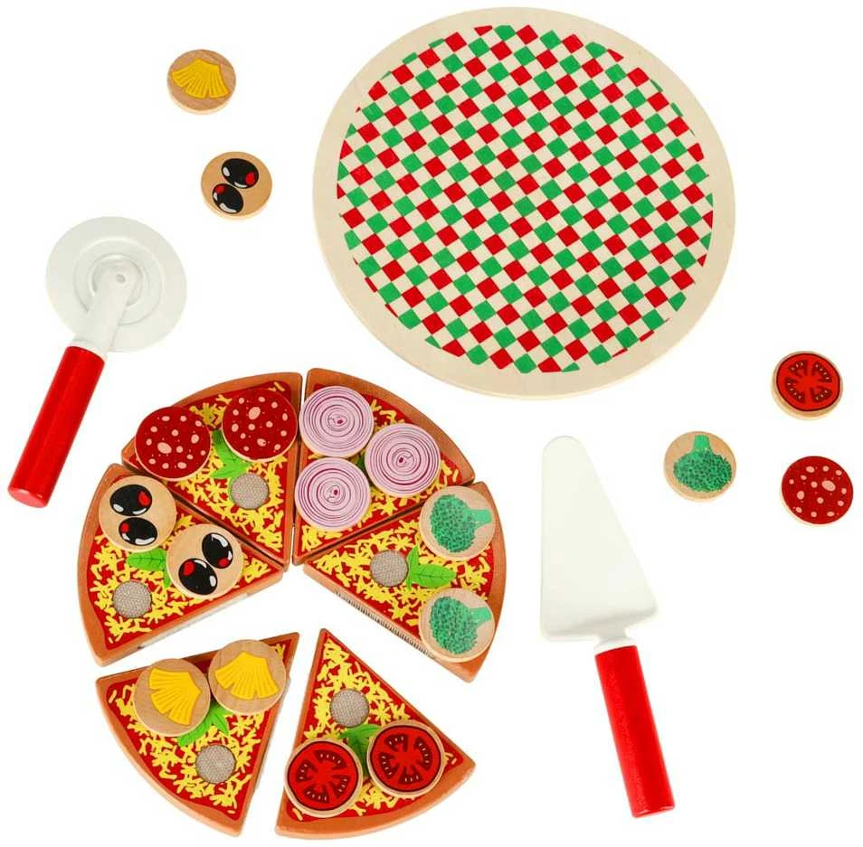 KIK Medinis žaidimų rinkinys Pizza su priedais