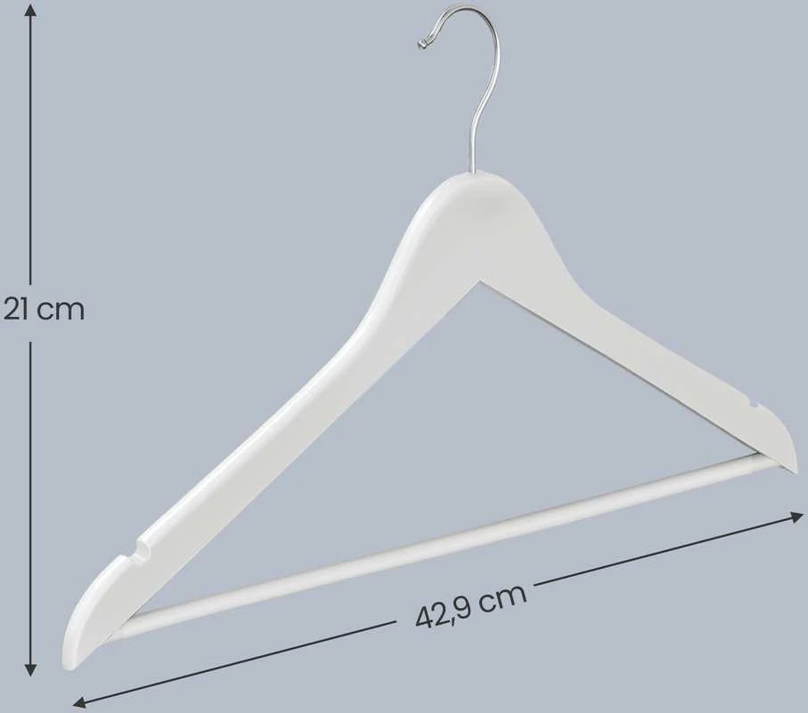Songmics Mediniės drabužių pakabos 42,9x21 cm, 30 vnt.