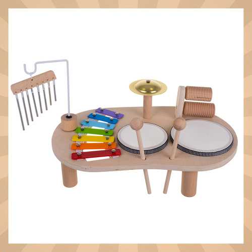 Medinis edukacinis muzikinis stalas Kruzzel 26903, 24,5x38,5x23,5 cm