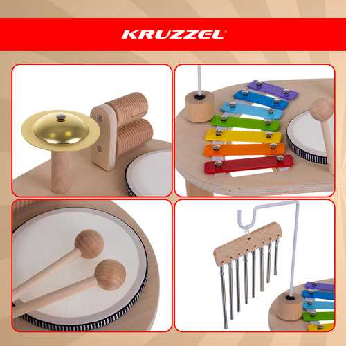 Medinis edukacinis muzikinis stalas Kruzzel 26903, 24,5x38,5x23,5 cm