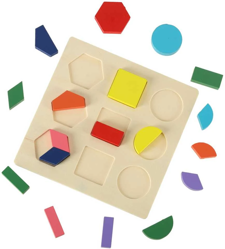 Medinė dėlionė geometrinės figūros