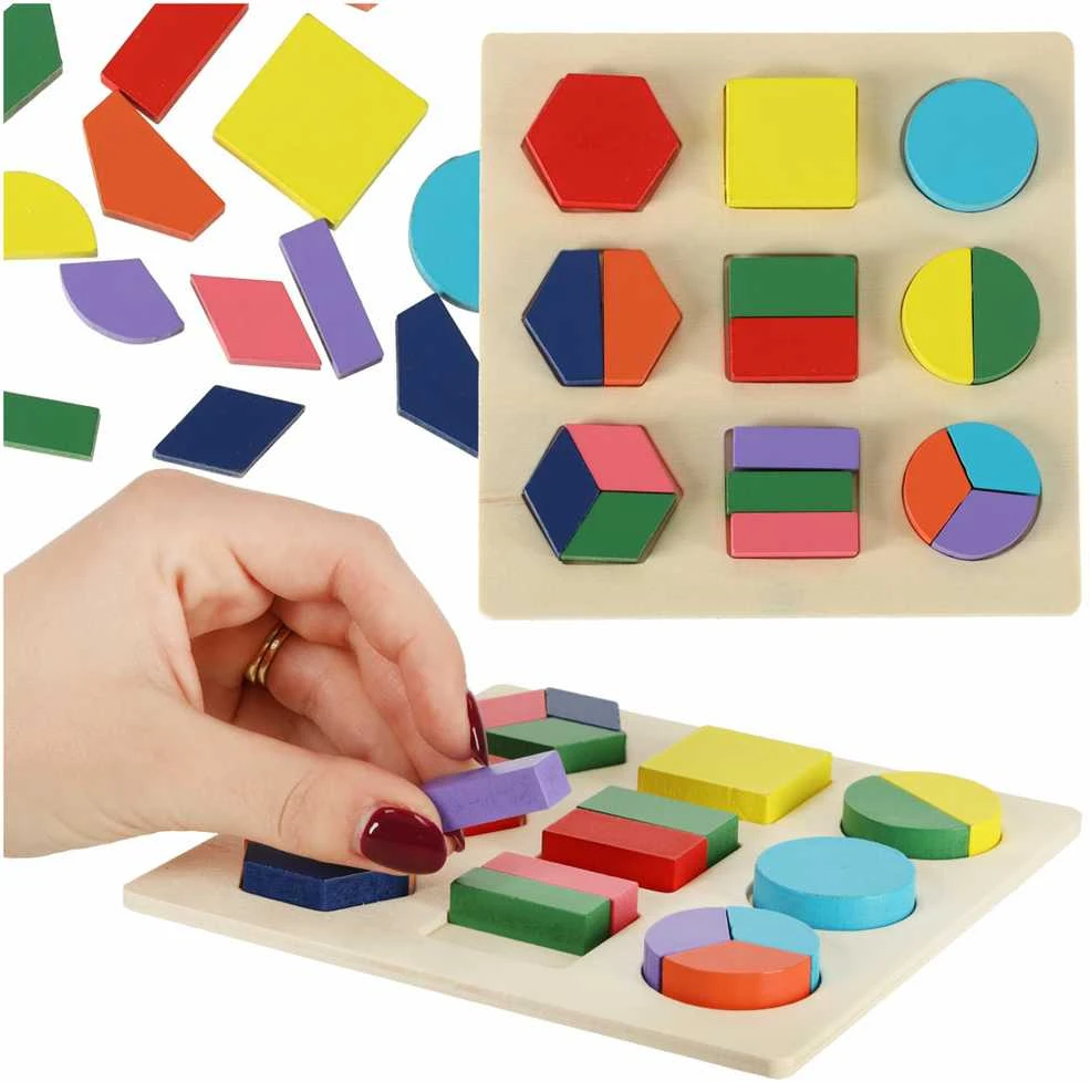 Medinė dėlionė geometrinės figūros