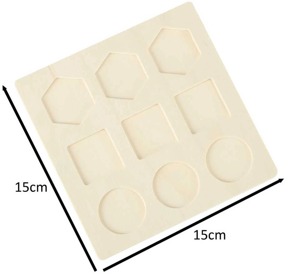 Medinė dėlionė geometrinės figūros