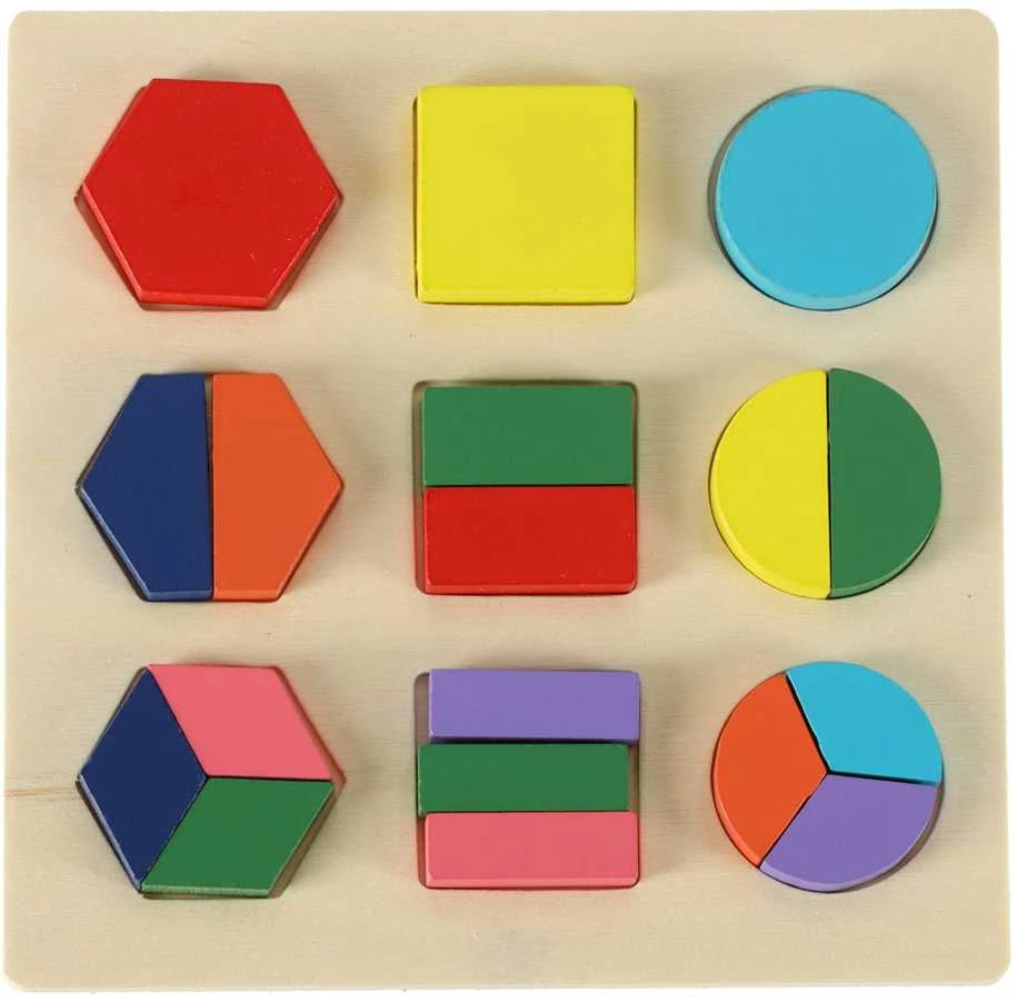Medinė dėlionė geometrinės figūros