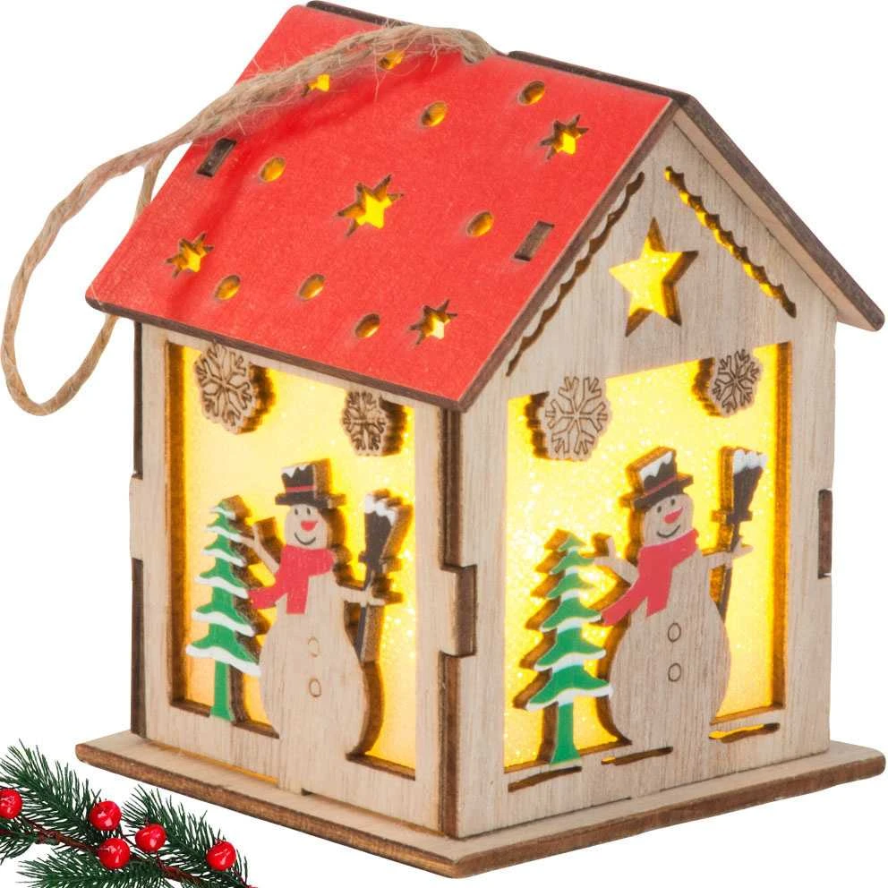 Medinis kabantis žibintas su LED apšvietimu, 9x7 cm
