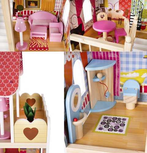 Kruzzel Wooden dollhouse - villa D11252