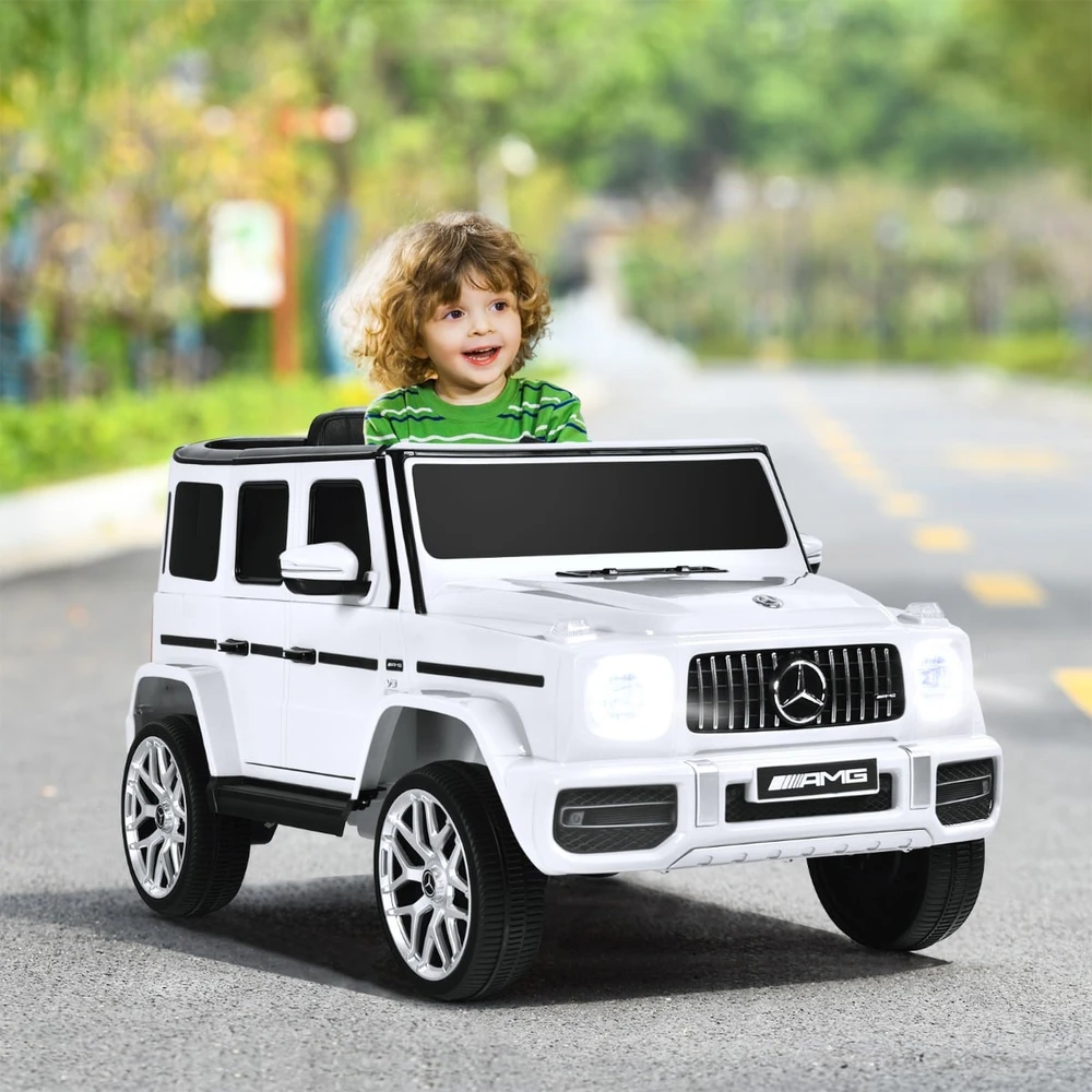 Mercedes-Benz G63 vaikų elektrinis automobilis baltas
