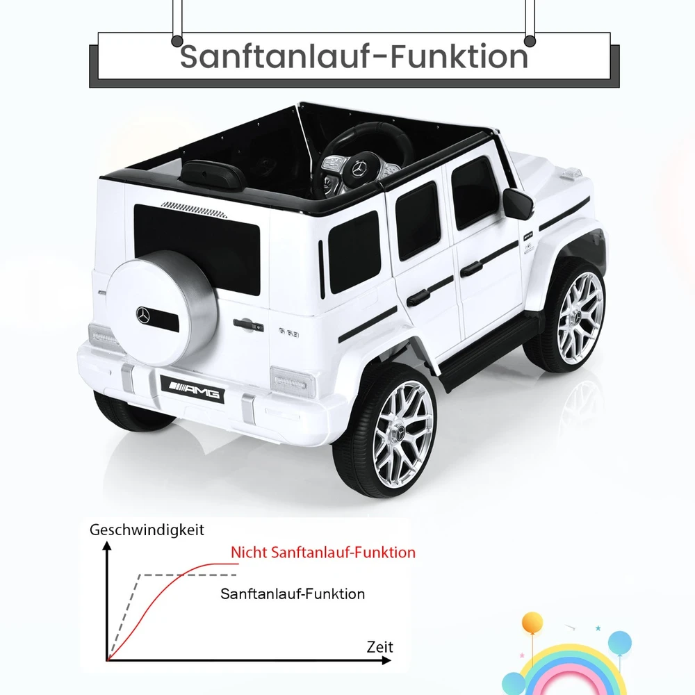 Mercedes-Benz G63 vaikų elektrinis automobilis baltas