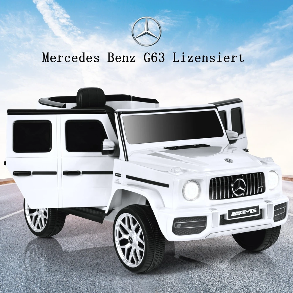 Mercedes-Benz G63 vaikų elektrinis automobilis baltas