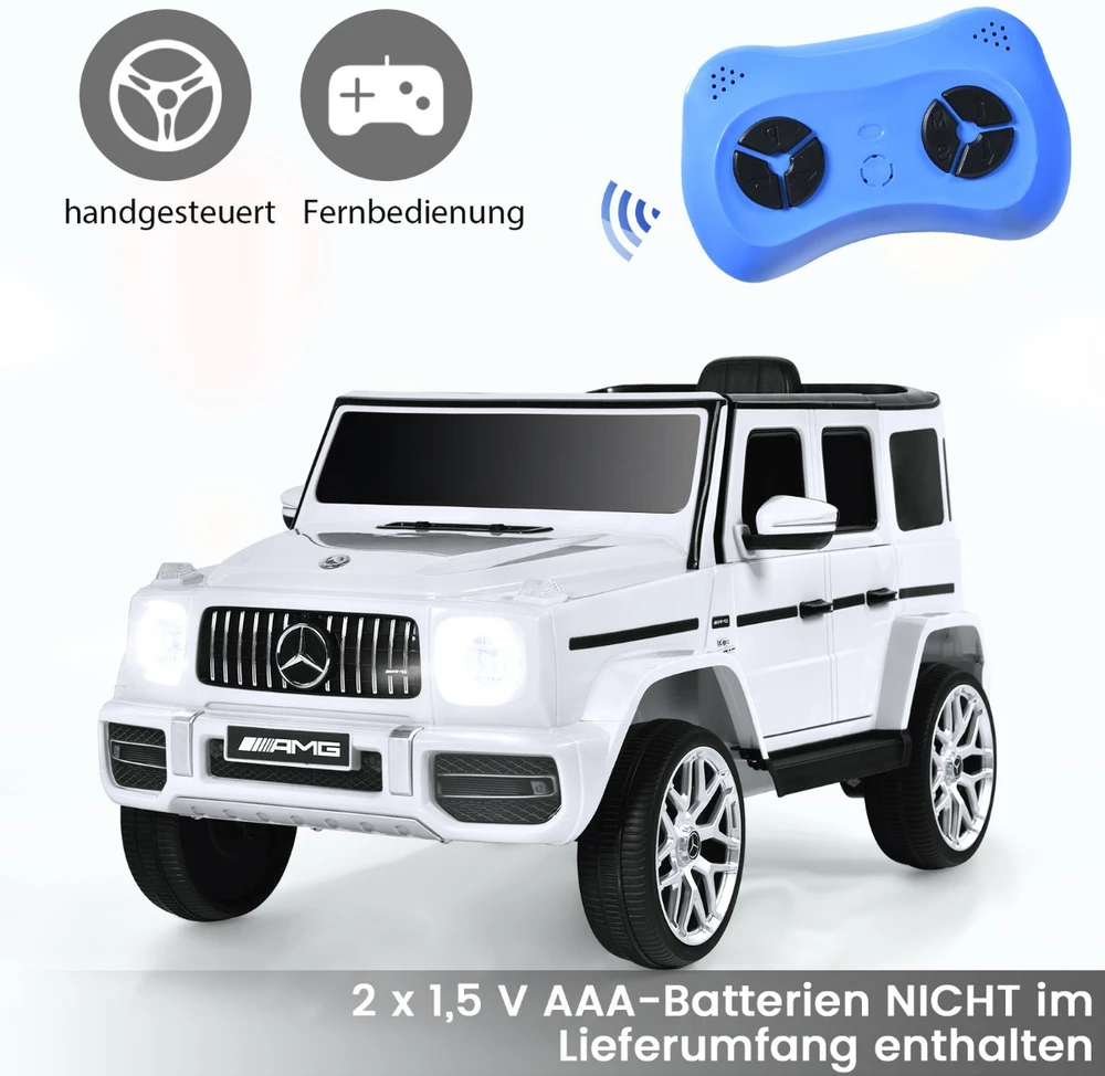 Mercedes-Benz G63 vaikų elektrinis automobilis baltas
