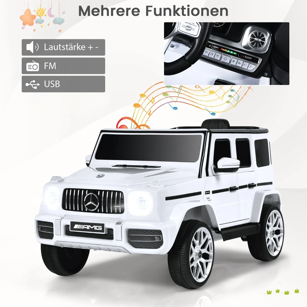 Mercedes-Benz G63 vaikų elektrinis automobilis baltas