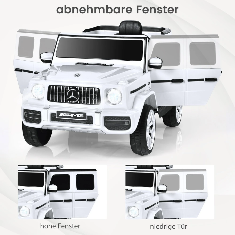 Mercedes-Benz G63 vaikų elektrinis automobilis baltas